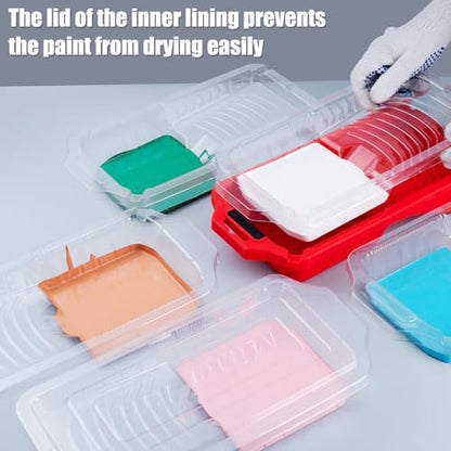 Mister Rui 4 Inch Mini Paint Roller Kit 12-Pc with Tray, Liners & Brush | Microfiber Sleeves for Smooth Finish. Ideal for Walls, Cabinets, Trim, Furniture and DIY Projects