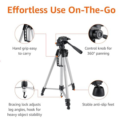 Amazon Basics 60-inch Lightweight DSLR Tripod with Bag, Black - size: 60-in, style: Tripod Only