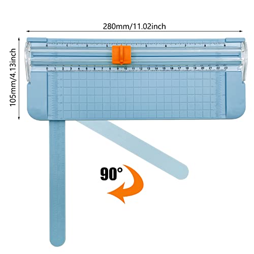 Paper Cutter, A4 Paper Trimmer with Security Safeguard & Side Ruler Portable Straight Edge Cutter for Scrapbooking Craft Paper, Photos, Label, Cardstock (Blue) - color: Blue