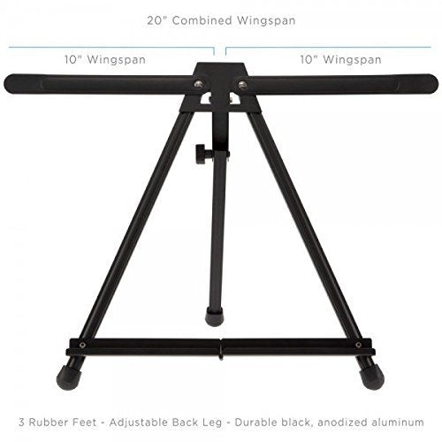 SoHo Urban Artist Black Aluminum Tabletop Easel Stand, Portable Easel for Display, Painting Canvas and More, Set of 12 - size: 12 Units