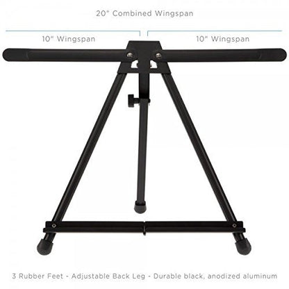 SoHo Urban Artist Black Aluminum Tabletop Easel Stand, Portable Easel for Display, Painting Canvas and More, Set of 12 - size: 12 Units