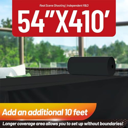 Plastic Tablecloth Roll, 410 Ft x 54 In Plastic Table Cloth Disposable Roll | Black Tablecloth Roll PEVA Waterproof Black Plastic Table Cover Rolls with Cutter for Banquets, Festivals, Parties, Birthdays - color: Black, size: 4920" x 54" (Rectangular)