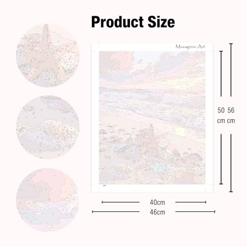 Muzagroo Paint by Numbers Oil Painting Kits for Adults DIY Beach Oil Painting for Beginners Hand Crafts Kits with Brushes and Acrylic Paints 16x20 inches (Beach) - color: Beach