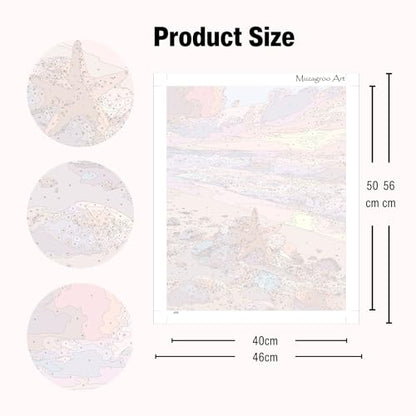 Muzagroo Paint by Numbers Oil Painting Kits for Adults DIY Beach Oil Painting for Beginners Hand Crafts Kits with Brushes and Acrylic Paints 16x20 inches (Beach) - color: Beach