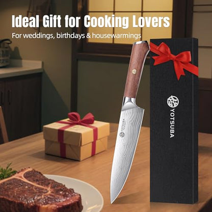 YOTSUBA 8 Inch Japanese Chef Knife with Full Tang Rosewood Handle - style: 8 inch chef knife