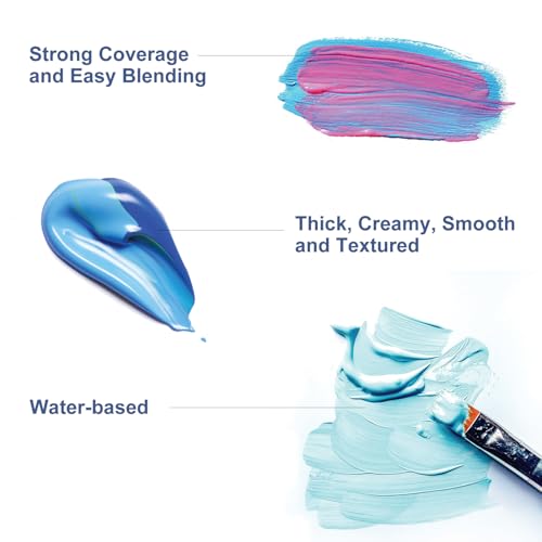 Artkey Acrylic Paint - Prussian Blue (250 ml/8.45 oz) Tubes, Rich & Vibrant Pigments, Professional Artists Acrylic Paints - Art Supplies for Canvas Wood Rock Clay Fabric Ceramics Art Crafts Painting - color: Prussian Blue, size: 8.45 Fl Oz (Pack of 1)