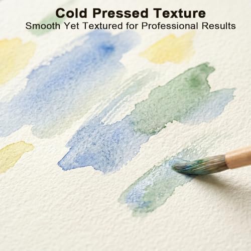 100 Sheets Watercolor Paper 8.5x11 Inches, 300 GSM Cold Press, Thick Watercolor & Mixed Media Paper Bulk – Paint Paper for Watercolor, Acrylic, Gouache, Ink, Sketching & Crafts