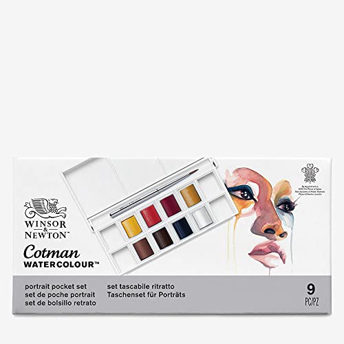 Winsor & Newton Cotman Watercolor Paint Set, 8 Half Pan, Portrait Set | Introductory Watercolor made with Fine Art Pigments, Perfect for Beginners, Lightfast & Permanent, Good Tinting Strength - style: 8 Half Pan Portrait Colors