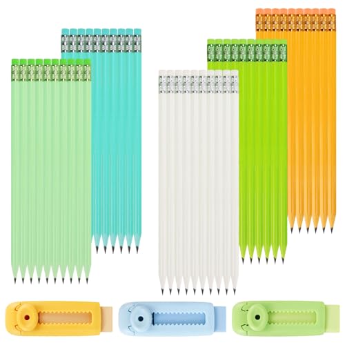 Buqoo 50 PCS Cute Wooden Lead Pencil Pro Art and Sketching Pencil Kit | Comes with 3 Push-Pull Refillable Erasers, Drawing Supplies, Charcoal Pencils, Charcoal Pencils for Drawing - color: Green