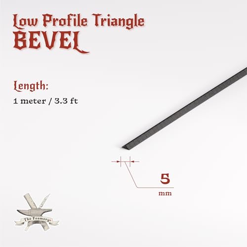 The Foamory Black EVA Foam Bevel Low Profile Triangle 5mm x 1M Long Dowel - color: 1 Pack: 1M Length - 05mm Thickness, style: Black - Triangle: Low Profile
