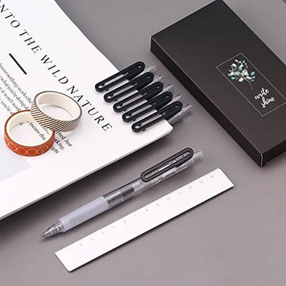 0.7mm Fine Point Gel Retractable Pens Replacement Black Ink | Smooth Writing No Bleed No Smudge Gel Roller Retractable Pens for Gifts,Office Work,School,Journaling,Note Taking,6 Counts - style: 6 Counts 0.7