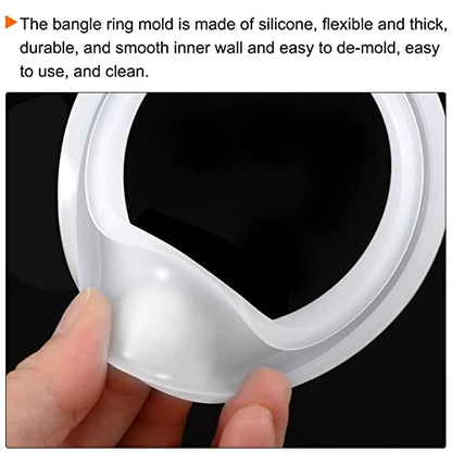 HARFINGTON Bracelet Mold Bangle Ring Mold Silicone Round Epoxy 69mm Wristlet Keychains Mold for DIY Resin Bangle Bracelet Car Key Chain Jewelry Making - size: 64mmx90mm
