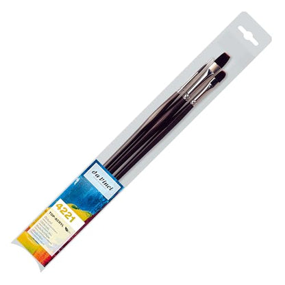 da Vinci Oil & Acrylic Series 4221 Top Acryl Long-Handled Paint Brush Set, Multiple Sizes, 3 Brushes (Series 7185, 7485, 7785) - style: Top Acryl Ergo Starter Set