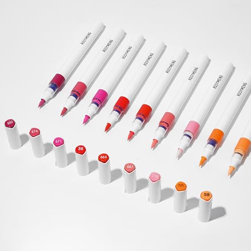 ROSYMENG 9 Color Acrylic Paint Pens,Quick-Drying Waterproof Acrylic Paint Markers, Soft Brush Tip Acrylic Markers for Canvas, Rock Painting, Wood, Stone, Glass, Ceramic, Fabric Painting, DIY Crafts - color: Apple Dog Series