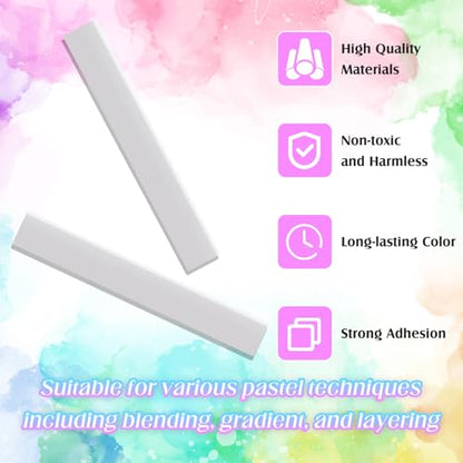 Watersay 24 Pcs Soft Pastel Drawing Chalk Set Square Sketch Chalk Non-toxic Artist Pastel Sticks for Professional Artists and Art Lovers(60 x 8 x 8 mm,White) (Pack of 2) - color: White, size: 1 Count (Pack of 48)