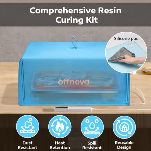 OFFNOVA 16×20" Large Resin Heating Mat & Leveling Table, 2-in-1 Epoxy Resin Tools, Resin Curing Machine for Resin Molds, Undeformed Resin Dryer with Smart Timer & Temperature Control, Silicone Mat - size: 16*20" Resin Curing Kit