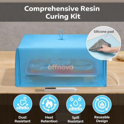 OFFNOVA 16×20" Large Resin Heating Mat & Leveling Table, 2-in-1 Epoxy Resin Tools, Resin Curing Machine for Resin Molds, Undeformed Resin Dryer with Smart Timer & Temperature Control, Silicone Mat - size: 16*20" Resin Curing Kit