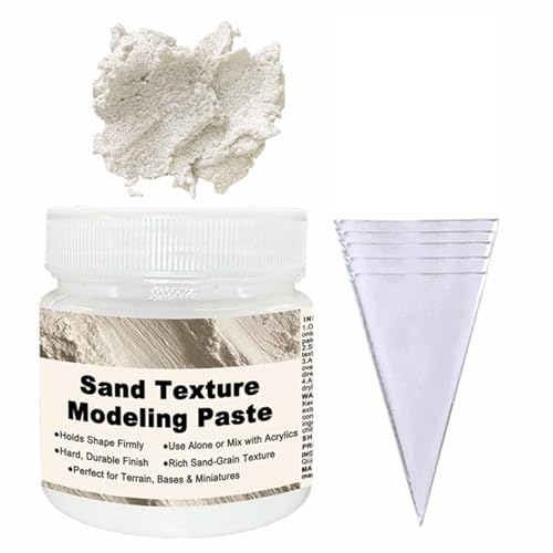 Acrylic Modeling Paste 3D Art Texture Paste 9.88oz/280ml, Ideal for Wood/T-Shirts/Glass/Stone, Sculpting Material Fast Drying Gesso Alternative DIY Crafts Projects (Sand Texture Paint with Bags) ﻿ - color: Texture Paste with Bags