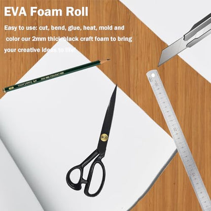EVA Foam Roll | High Density 85kg/m3 | 2mm Thick | 48"x14" | Ideal for Cosplay, Crafts, DIY Projects (White 2pcs) - color: White 2pcs