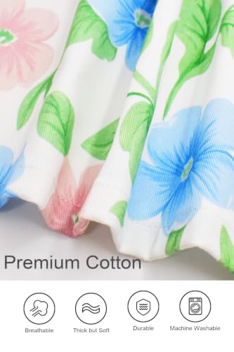 Nanxson Pottery Apron Split Leg with 3 Pockets & Adjustable Buckle | cotton material,Long apron,adjustable waist tie,for Pottery Ceramic Wheel DIY Art Garden - color: Blue Flower