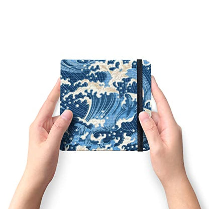 Mifuner Square 5x5 Bleedproof Marker Paper Pad, 110 gsm Alcohol Ink Bristol Paper Sketchbook, Handmade Journal Hardbound 88 Sheets (176 Pages) Markers Ink Mediums Art Sketch Book Blue Waves - color: S-blue waves