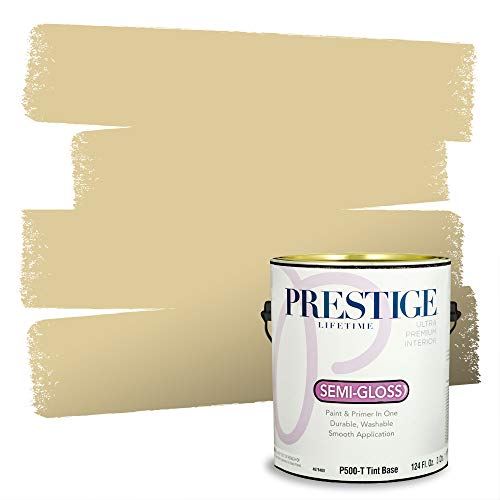 PRESTIGE Paints Interior Paint and Primer In One, 1-Gallon, Semi-Gloss, Comparable Match of Benjamin Moore* Waterbury Cream* - color: HC-31BM-PCM, size: 1 Count (Pack of 1)