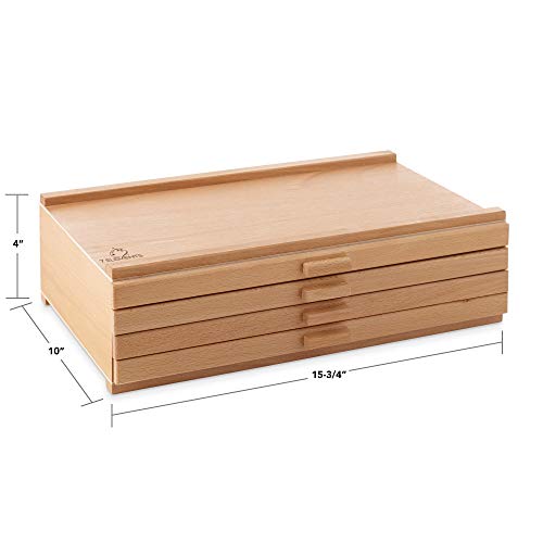 7 Elements 10 Drawer Wooden Artist Storage Supply Box for Pastels, Pencils, Pens, Markers, Brushes and Tools - size: 10-Drawer