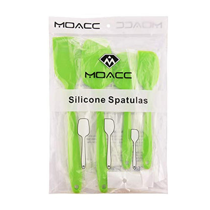Silicone Spatulas Set, Rubber Spoon Spatula Heat Resistant Spoonula One Piece Design Seamless Spatula Non-Stick Scrapers Baking Mixing Tool (Green Set) - color: Green Set