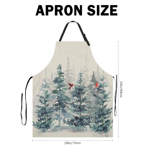 Imiss Waterproof Stain-Resistant Cooking Chef Aprons for Grill BBQ Baking 27 X 31 Inch - color: Winter Tree
