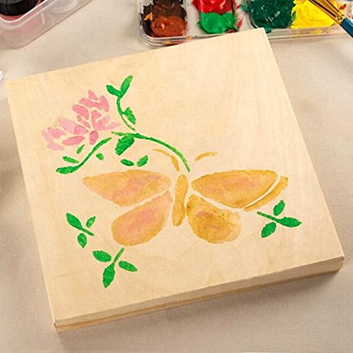 ZOENHOU 10 PCS 8 x 8 Inch Wood Canvas Boards, Unfinished Square Wood Canvas, Cradled Wood Panels for Painting, Pouring Art, Crafts