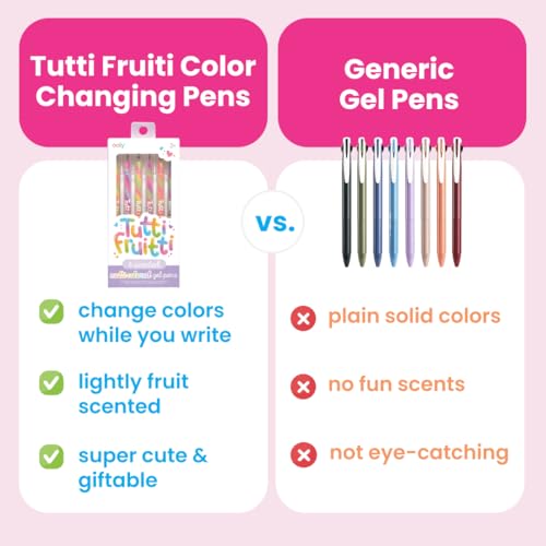Ooly Scented Tutti Fruitti Color Changing Gel Pens, Set of 6 | Ages 3+, 1.00mm Nib, Color Changes as You Write, Scented, Fun Stationery and Arts and Crafts Supplies for Kids and Adults - style: Color Changing Pens