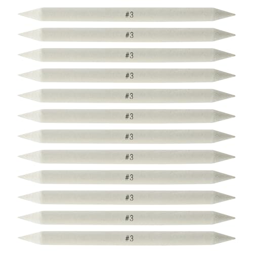 Creative Mark Art Set: Charcoal Pencils Solid Double-Ended Blending Stumps for Adults [Size # 3-12 Count], Perfect for Drawing, Pastels, and Art Design - size: Size # 3 - 12 Pack