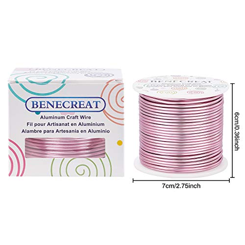 BENECREAT 12 Gauge 100FT Tarnish Resistant Jewelry Craft Wire Bendable Aluminum Sculpting Metal Wire for Jewelry Craft Beading Work, Rosepink - color: RosePink, size: 12 Gauge