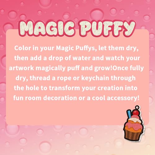 MZYTOZA 3D Art Craft Aqua Magic Puffs Paint Kit - Magic Foam Texture Painting Kit, 15 Mess-Free Paint by Number Craft for Kids, Christmas Gift Idea & Stocking Stuffer(Dessert Style) - color: Aqua Maigc Puffs - Dessert style