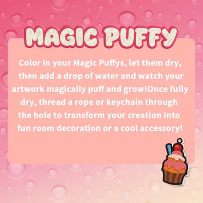 MZYTOZA 3D Art Craft Aqua Magic Puffs Paint Kit - Magic Foam Texture Painting Kit, 15 Mess-Free Paint by Number Craft for Kids, Christmas Gift Idea & Stocking Stuffer(Dessert Style) - color: Aqua Maigc Puffs - Dessert style