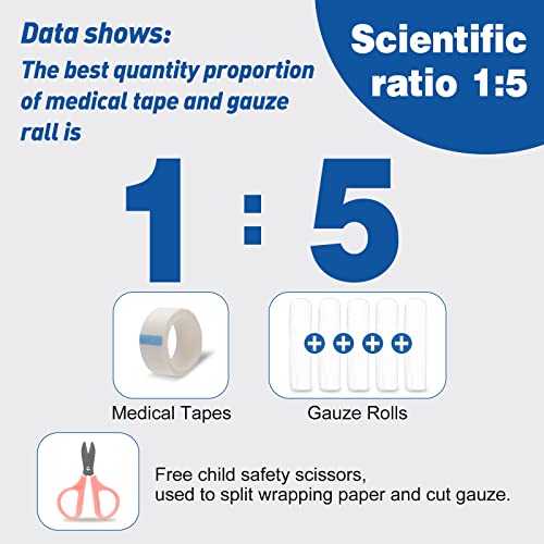 AZEN 30 Pack Gauze Rolls Bandages, 4 in x 4.1 Yards, Premium Medical Supplies & First Aid Supplies, Bandage Wrap Vet Wrap, Mummy Wraps - color: 30p, size: 4IN