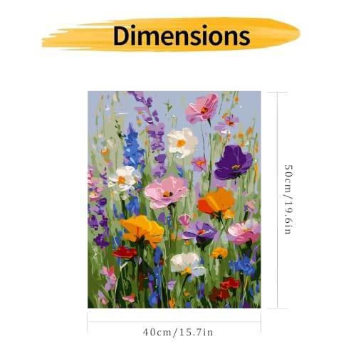 Floral Wildflower Paint by Numbers Kit for Adults Beginner 16X20 inch - color: PB501-1