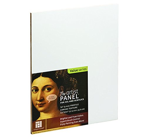 Ampersand Artist Panel Canvas Texture Surface for Painting, 3/8 Inch Depth, 9X12 Inch (AP9M912) - size: 9X12, style: 3/8" Cradled