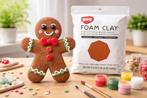 BOHS Foam Clay, Chocolate Brown Air Dry Modeling Clay, 1.1 lb - color: Chocolate, size: 500 g