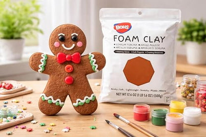 BOHS Foam Clay, Chocolate Brown Air Dry Modeling Clay, 1.1 lb - color: Chocolate, size: 500 g