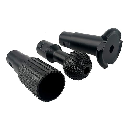 3pcs DIY Wood Carving and Deburring Tools Sphere Rotary Burrs with 5/8"-11 Thread for 4 1/2 and 5" Angle Grinder, Safe Carbon Steel Electric Grinder Bits Accessories for Wood Grinding Reaming Grooving