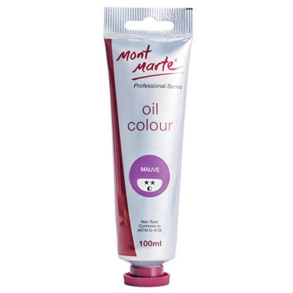 Mont Marte Oil Paint Premium, 3.4 US fl.oz (100ml) Tube, Mauve, Heavy Body Paint, Artist Quality, Good Coverage, Excellent Tinting Strength, Ideal for Painting Canvas - color: Mauve, size: 3.4 Fl Oz (Pack of 1)