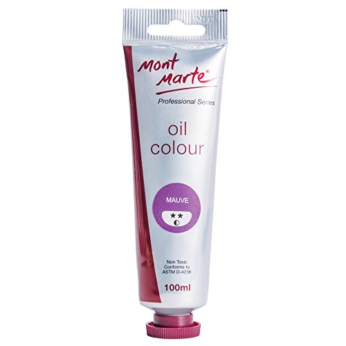Mont Marte Oil Paint Premium, 3.4 US fl.oz (100ml) Tube, Mauve, Heavy Body Paint, Artist Quality, Good Coverage, Excellent Tinting Strength, Ideal for Painting Canvas - color: Mauve, size: 3.4 Fl Oz (Pack of 1)