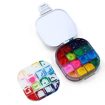 Transon Paint Saver Storage Palette Box 16well Portable Airtight Moisturizing White - color: White