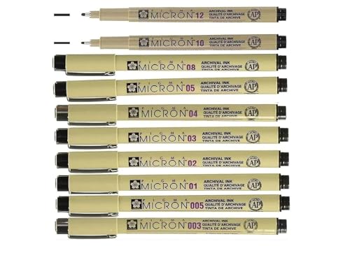 SAKURA Sakura Pigma Micron 10 Fineliners Black 0.4 mm Fine Tip
