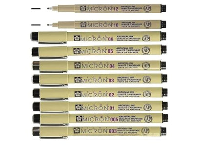 SAKURA Sakura Pigma Micron 10 Fineliners Black 0.4 mm Fine Tip