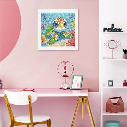 Arttoplus Sea Turtle Diamond Art Painting Kits for Kids with Frame(7x7inch) - color: CC1004-US