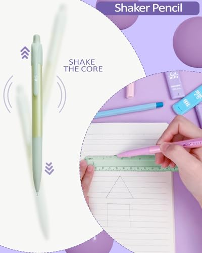 JIZHIYUAN 39X Mechanical Pencil Set with 600 Lead Refills Green Pencil Case | 0.5-2.0mm Mechanical Pencils, Aesthetic Office Supplies Stationary Set Come with Pencil Case for Teacher Office Coworker - color: Green