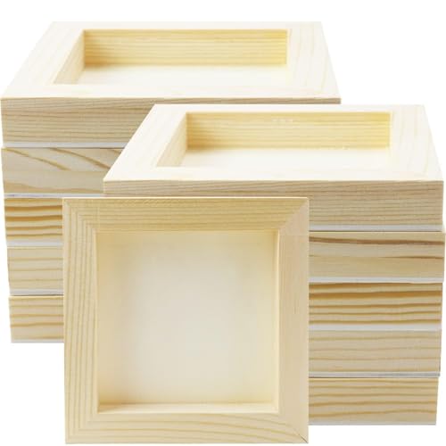 FSWCCK 10 Pack 5 x 5 inch Wood Panel Boards, Unfinished Wood Canvas Panels for Crafts, Painting Canvas, DIY Art Projects, Pouring, Arts Use with Oils, Acrylics - size: 5"X 5" 10 Pack