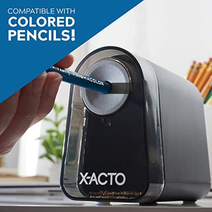 X-ACTO Pencil Sharpener, Mighty Mite Electric Sharpener, with Pencil Saver®, SafeStart® Motor, Black, 1 Count - Home, Office, School, Teacher Supplies (Pack of 3) - size: Pack of 3